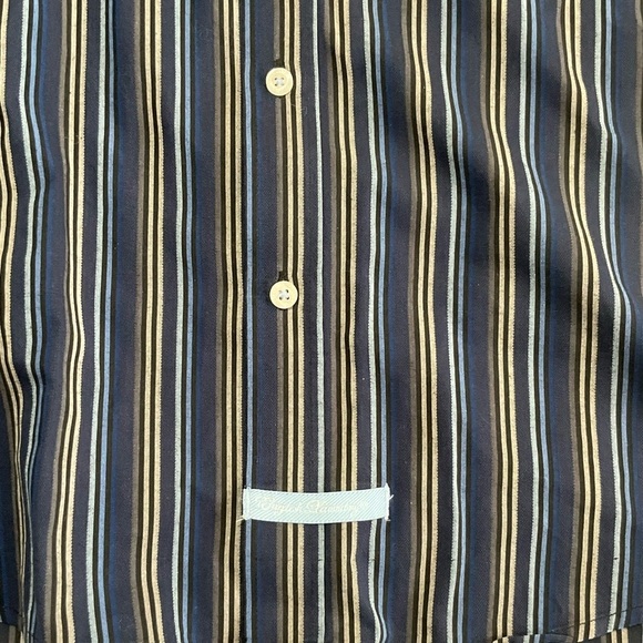 English Laundry Shirt Mens 16 32/33 Blue Striped Spread Cutaway Collar FlipCuff - Picture 10 of 12